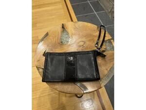 Coach Black Leather Wristlet Clutch